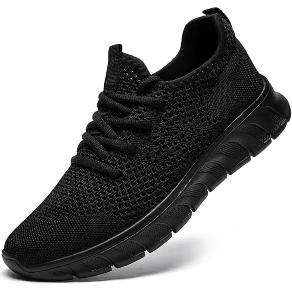 Men's A Black Slip On Light Weight Tennis Walking Workout Athletic Sneakers